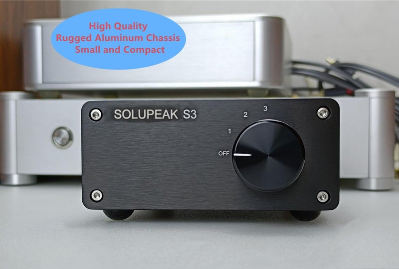 SOLUPEAK Premium 3 in 1 Out RCA Switch Box, Passive Stereo Signal Source selector, Audio switcher Splitter Box - Image 2